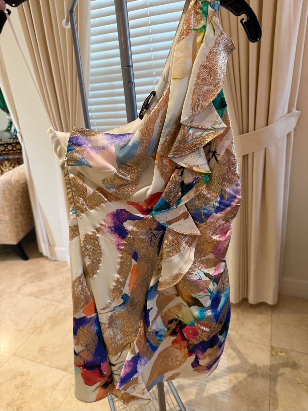 Floral Abstract One-Shoulder Women's Bag - Multicolor